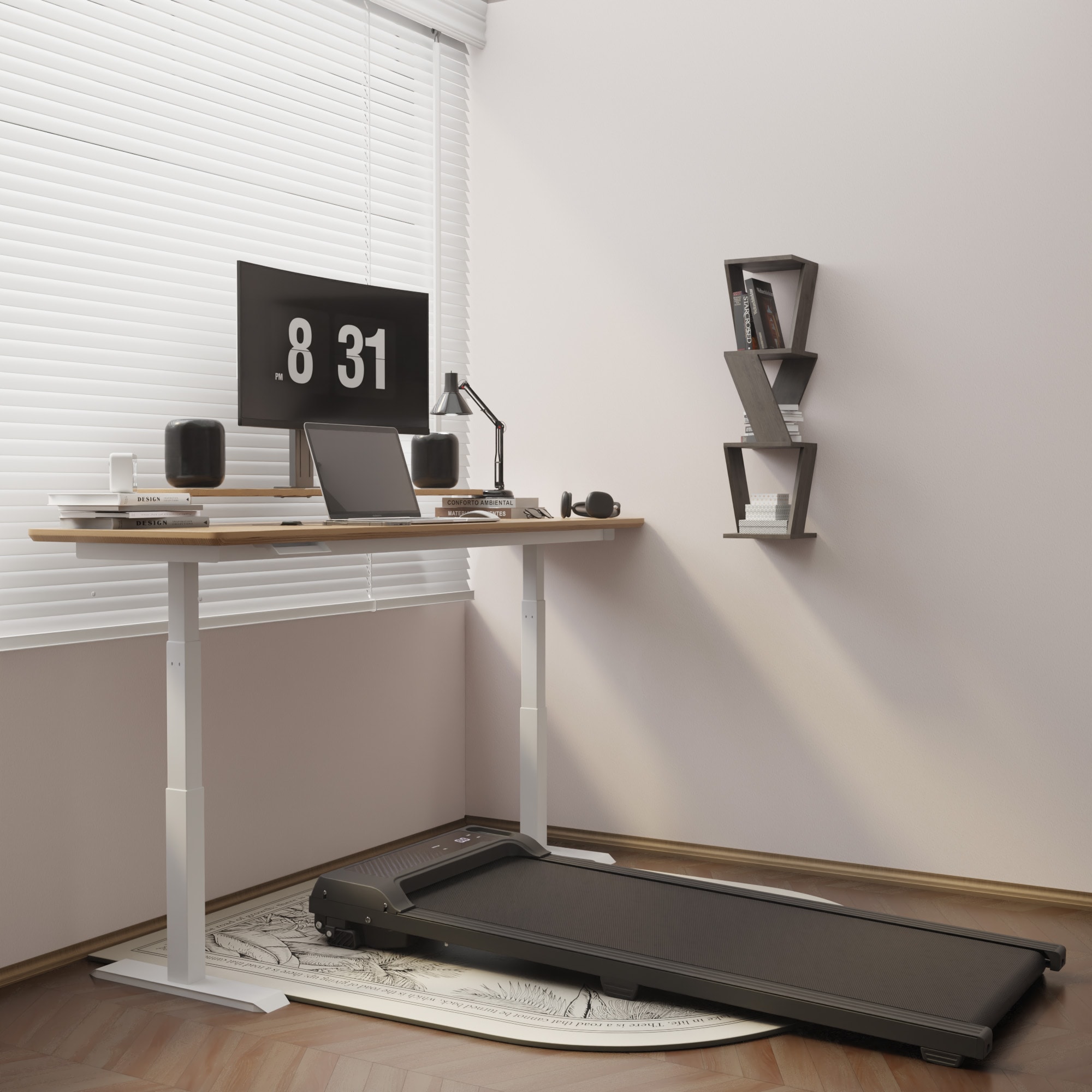 Under Desk Treadmill With Incline,Walking Pad For Home/Office,Portable Walking Treadmill 1.0HP,Walking Jogging Machine With 242 Lbs Weight Capacity,LED Display,1.0-6.0km/h_voghion.com